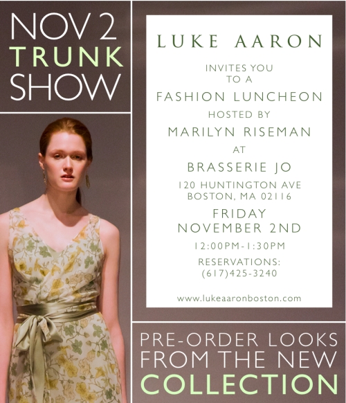 Trunk Show this Friday, November 2nd